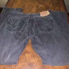 1995 Levi's 501 Jeans 34x34 Vintage Made In USA Black/Grey Button Fly Denim 90s