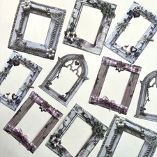 Rustic White Washed Frame Embossed Die Cuts Junk Journal Collage Scrapbooking