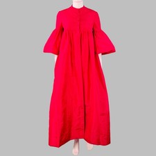Cappotto opera VINTAGE taglia XS rosso seta taffetà maniche a campana lunghezza pavimento