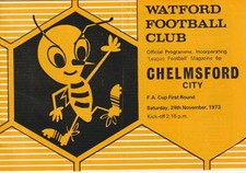 Watford v Chelmsford City. Season 1973-74. Ref: N19Y 10886 VG (1)ca