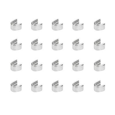 Zipper Repair Kit, Zipper Slider Retainers #3 U Stopper(20 Pack, White Gold)