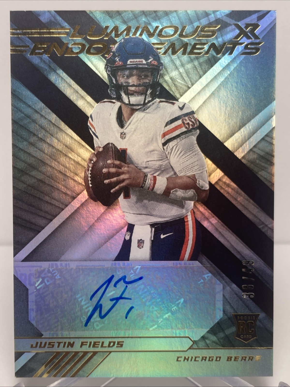 2021 Panini Xr Luminous Endorsements JUSTIN FIELDS  38/49 RPA AUTO RC