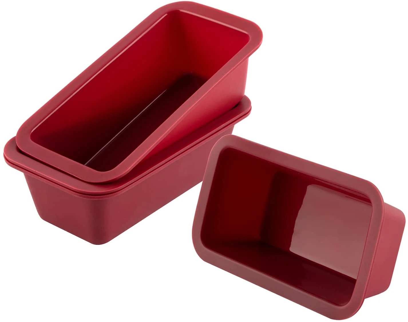 Silicone Mini Loaf Pan Set of 4, Non-Stick Easy Release Rectangle Cake Pan for B