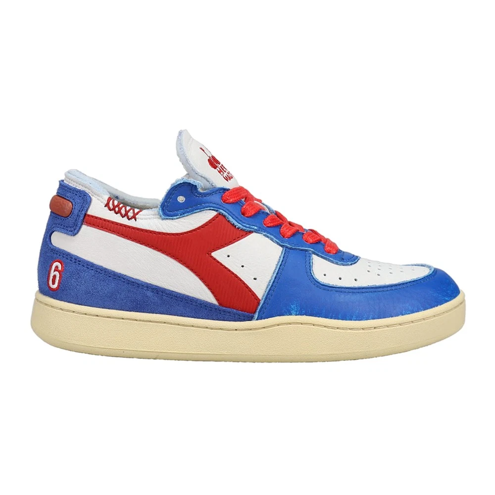 diadora Mi Basket Row Cut Philly 6 Lace Up Mens White Sneakers Casual Shoes 177