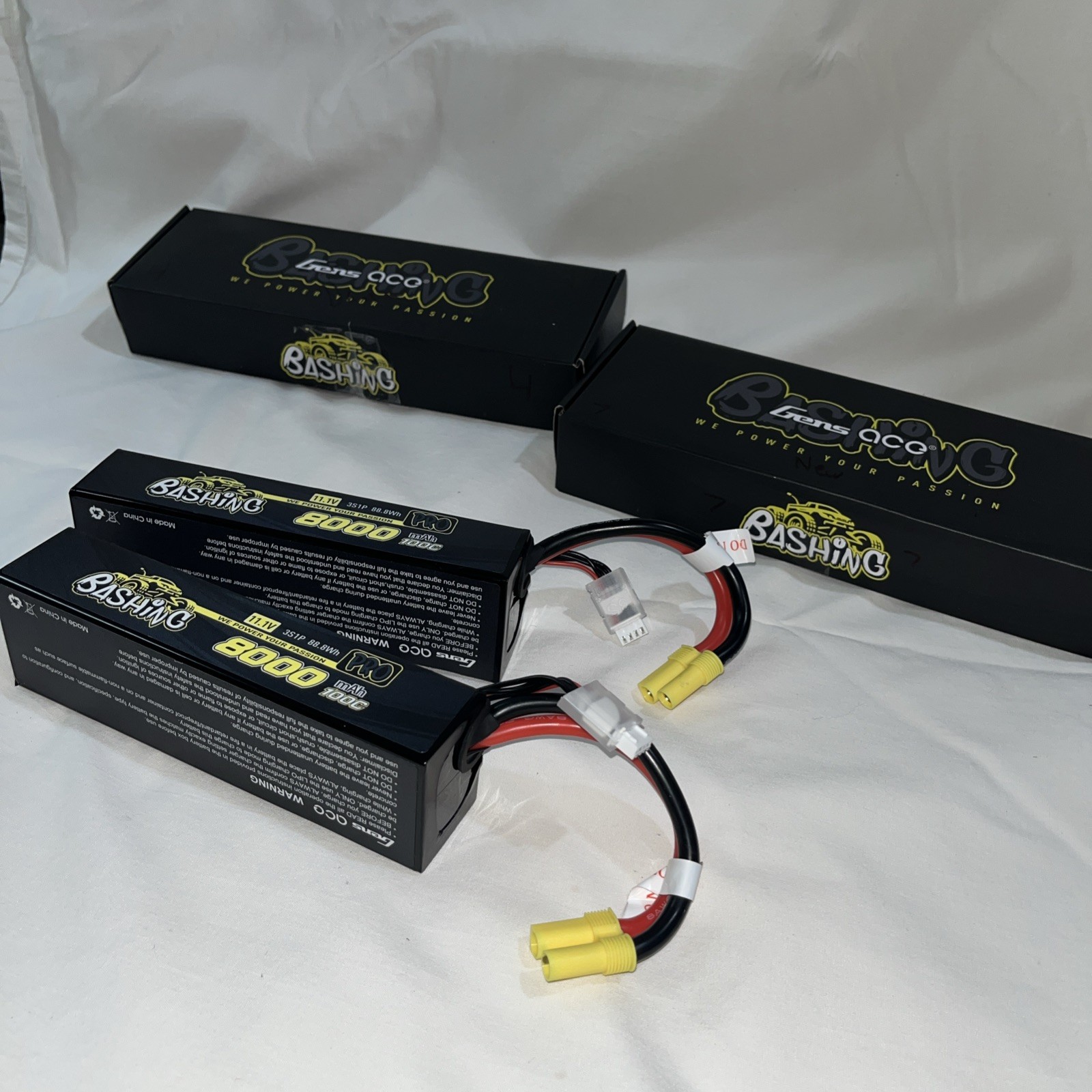 (2) Used Gens Ace Bashing LIPO Battery GEA8K3s100E5 GA-BS-8000 mAH 11.1V 88.8Wh