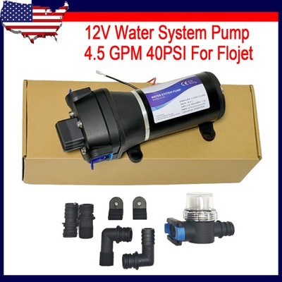 04325143A 12V Water System Pump Deck Wash 4.5 GPM 40 PSI For Flojet NEW