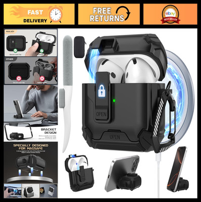 AirPods Pro 3 Case Cover 2025 - Automatic Lock, MagSafe Compatible, Black