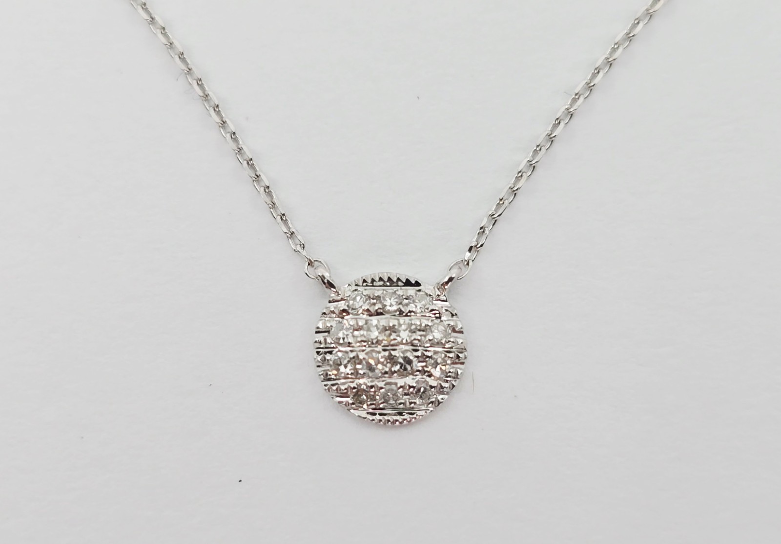 Thin 14K Solid White Gold Link Chain Necklace & R… - image 2