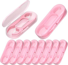 10 Packs Twin-Line Travel Dental Floss Pick Case, Holder, Come with 100Pcs Premi