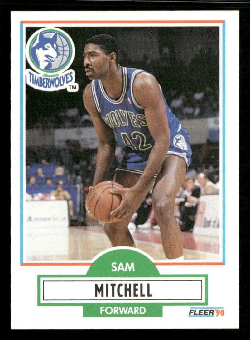 Sam Mitchell Rookie 1990-91 Fleer #114 Minnesota Timberwolves NBA Basketball