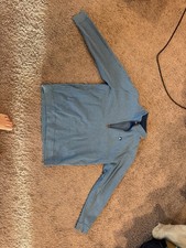 Straight Down 1/4 Zip Golf Pullover men  s XL Thermal Jacket Blue On Blue