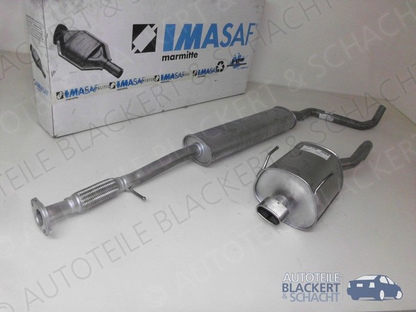Imasaf Auspuffset Ab Kat für Fiat 500+Cabrio 1.4 16V 2007- | Flex+Msd+Esd+Blende-image