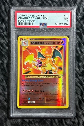PSA 7 Charizard Reverse Foil #011 Pokémon XY Evolutions English 2016 #11