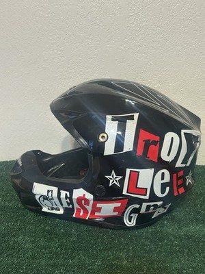 Troy Lee Designs GP MX Helmet ~ Youth Large YL ~ Black ~ PEACE and WHEELIES ~ 25