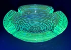 Anchor Hocking 4.25" Aqua Blue Teal Soreno Ashtray | Vintage UV Glow