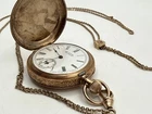 Antique Waltham Pocket Watch c1889 Grade F Runs Gold Filled Hunter Case Chain