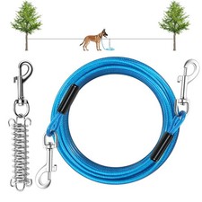 2 Pack 30FT Heavy Duty Chew Proof Dog Tie Out Cable 160lbs Steel Hooks Large