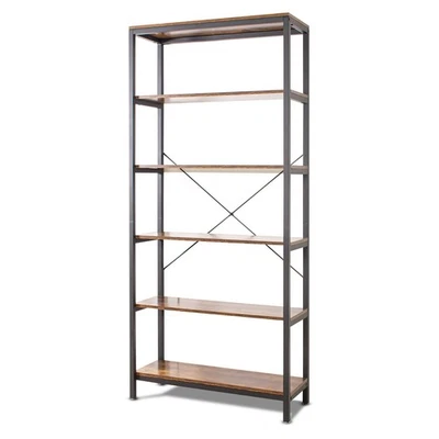 FRANKYSTAR Ganbaru - Libreria scaffale a 6 ripiani 80x30xH180 cm in stile industrial