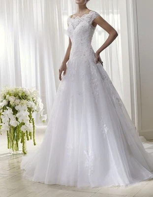 HBH Brautmode Brautkleid Schmaler mit Spitze Einzelstück Gr.34,44,48 - Bild 1 von 3
