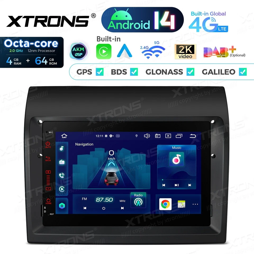 AUTORADIO ANDROID 4/64GB FIAT DUCATO STEREO AUTO 7″ NAVIGATORE GPS WIFI COMANDI - Immagine 4 di 4