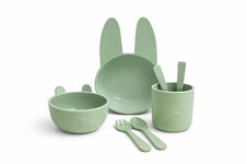 Kids Bunny Dinnerware Set 5pc Plate Bowl Cup Cutlery Baby Feeding Set 