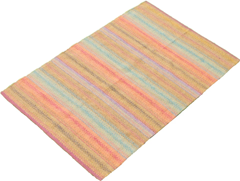 Alfombra Kilim tradicional tejida a mano vintage 4'0" x 5'11" alfombra de lana oriental Foto 4 de 4