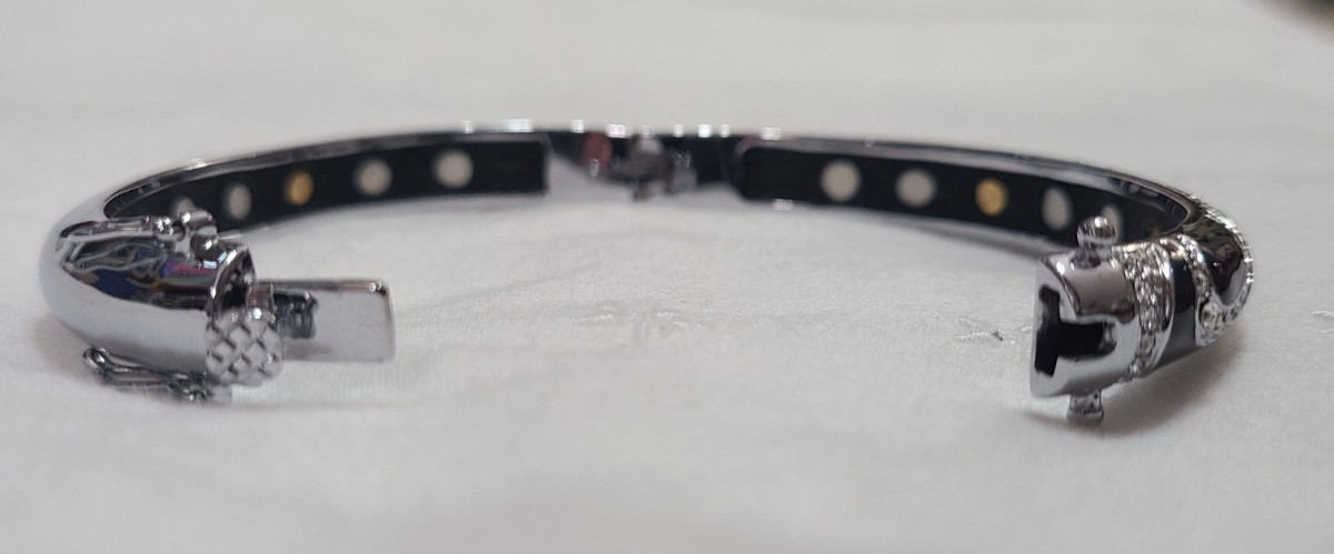 Nikken Bella Passione 24K Plated Magnetic Venezia Swirl Bangle Bracelet NWOT