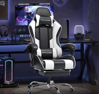 GTPLAYER Gaming Chair with Footrest Lumbar Massage Headrest 360° Swivel