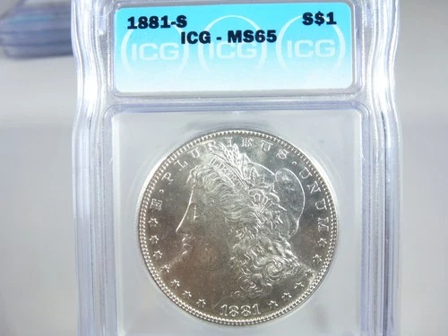1881-S Morgan Silver Dollar graded MS-65 by ICG