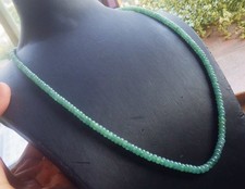 Certified Green A JADE Jadeite Beads Circle Necklace 24 inches 5mm X 3mm 727841