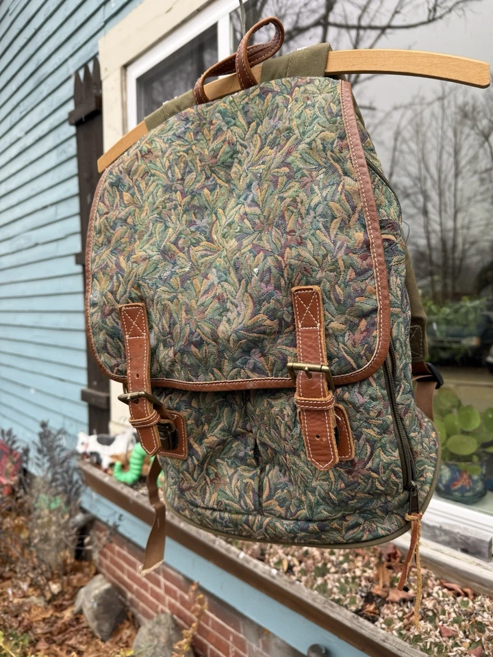 RARO L.L. Mochila tapiz Bean para mujer de cuero y algodón Foto 4 de 4