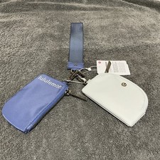 Lululemon Dual Pouch Wristlet Prep Blue/Polo Paste/Silver Super Cute NEW 