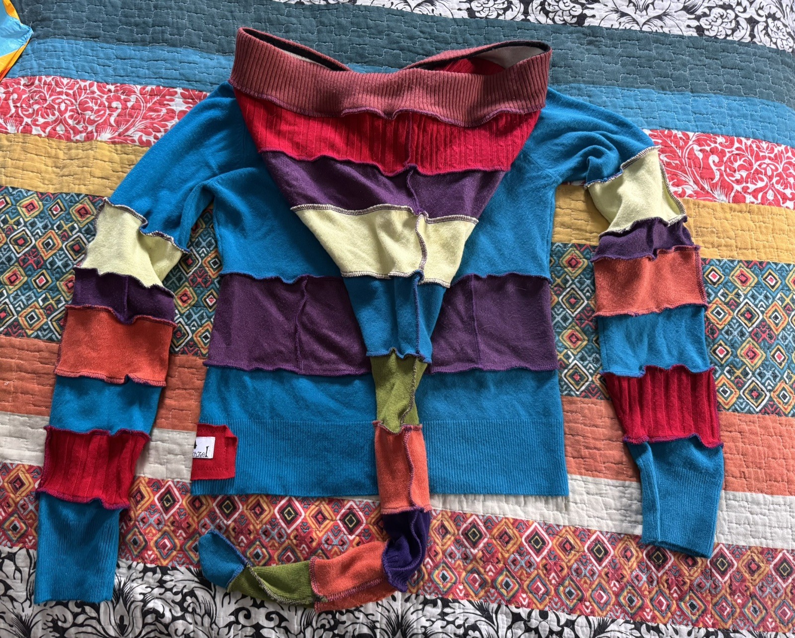 Scrapunzel Patchwork Pixie WomenS XS Sweater Colo… - image 2