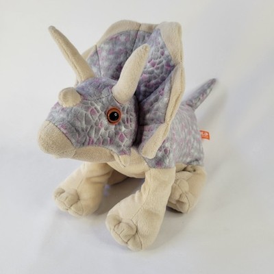 2012 Wild Republic Triceratops Dinosaur Plush Stuffed Animal Toy 12'' Gray Purple