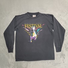VTG Oneita Kentucky Derby Festival Shirt Mens XL Black 1991 Graphic Made In USA