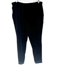 Belle by Kim Gravel Velvet Jogger Pants Womens 18w Black Twilight Stretch Pullon