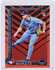 2025 Topps Update Series Paxton Schultz US350 Rookie RC Black Orange Blue Jays