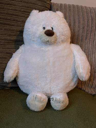 Animal Adventure x Clintons Fat White Polar Teddy Bear Soft Plush Toy 16”