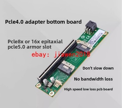 SlimSAS 8i x2 to PCIe4.0 x16 Slot Adapter SFF8654 Riser Card GEN4 for Network US