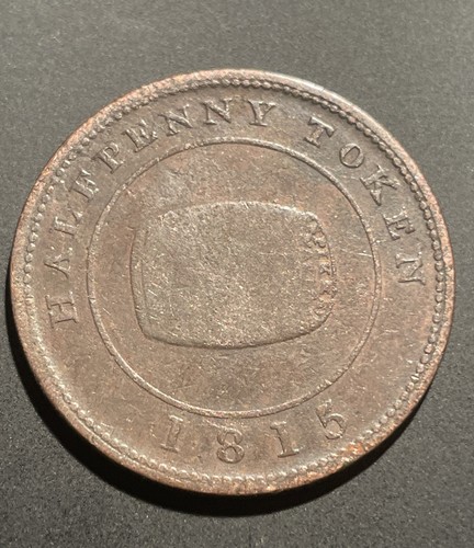 Very Rare 1815 Nova Scotia Halfpenny Token - Miles W. White Halifax