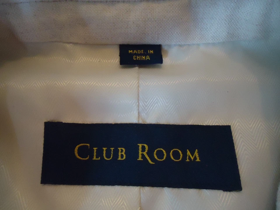 Casaco esportivo blazer novo sem etiquetas Club Room luxo masculino XXL mistura de linho natural  - Imagem 4 de 4