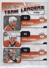 2010 O-Pee-Chee Team Leaders Jeff Carter Chris Pronger Michael Leighton HOF 2a8