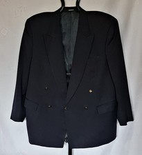 JACKET AUTHENTIC YVES SAINT LAURENT DARK BLUE WOOL MENS BLAZER SIZE US 42 EU 52