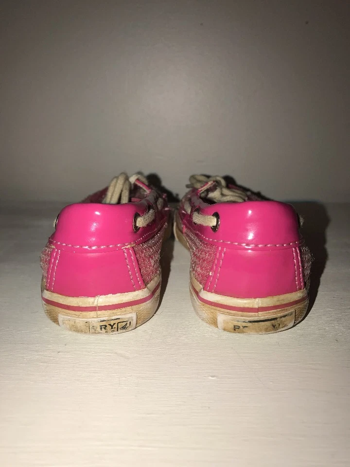 SPERRY TOP SIDER Rosa Brillante Brillo Mocasines Cubierta Barco Niño Niña Zapatos Talla 9 #j Foto 4 de 4