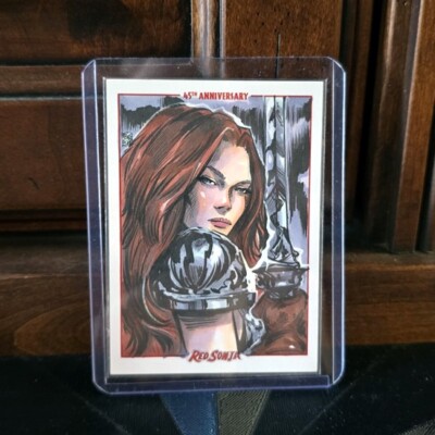 RARE Red Sonja 45th Anniversary MELIKE ACAR Original Art Sketch Trading Card