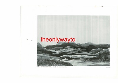 Perthshire Hills, D Y Cameron (Russell Flint, Reverse), Book Illustration, 1931