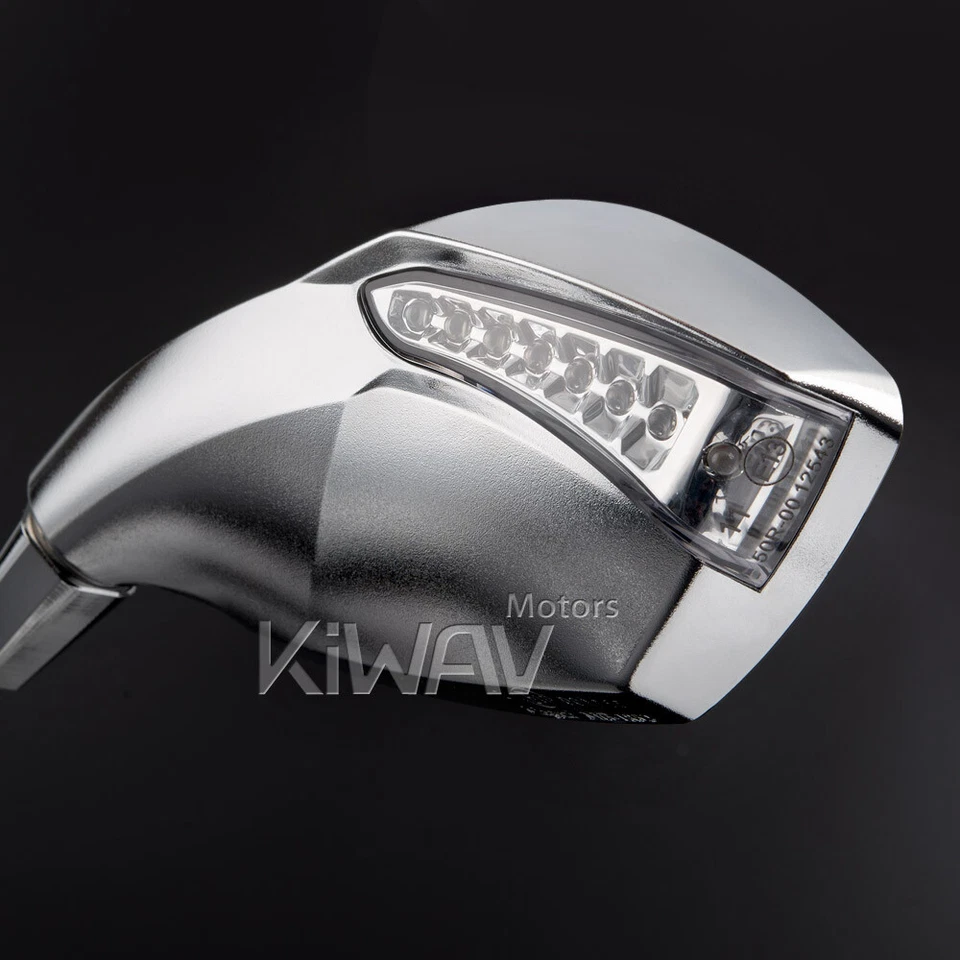 Espelhos de punho cromado KiWAV com sinais de seta de LED para Suzuki SAVAGE MARAUDER125 - Imagem 2 de 4