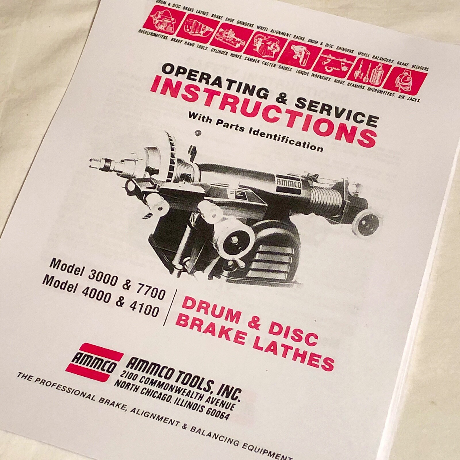 Ammco Model 3000 Drum Brake Lathe – Operations & Usage Manual (Reprint)