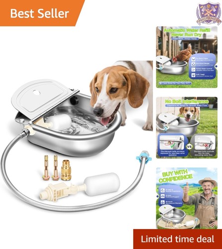 Automatic Animal Drinking Bowl 304 Stainless Steel 2.5L Auto-Filling Kit