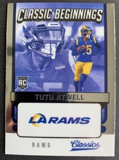 2021 Panini Classics Classic Beginnings Tutu Atwell #CB-TA Rookie LA Rams